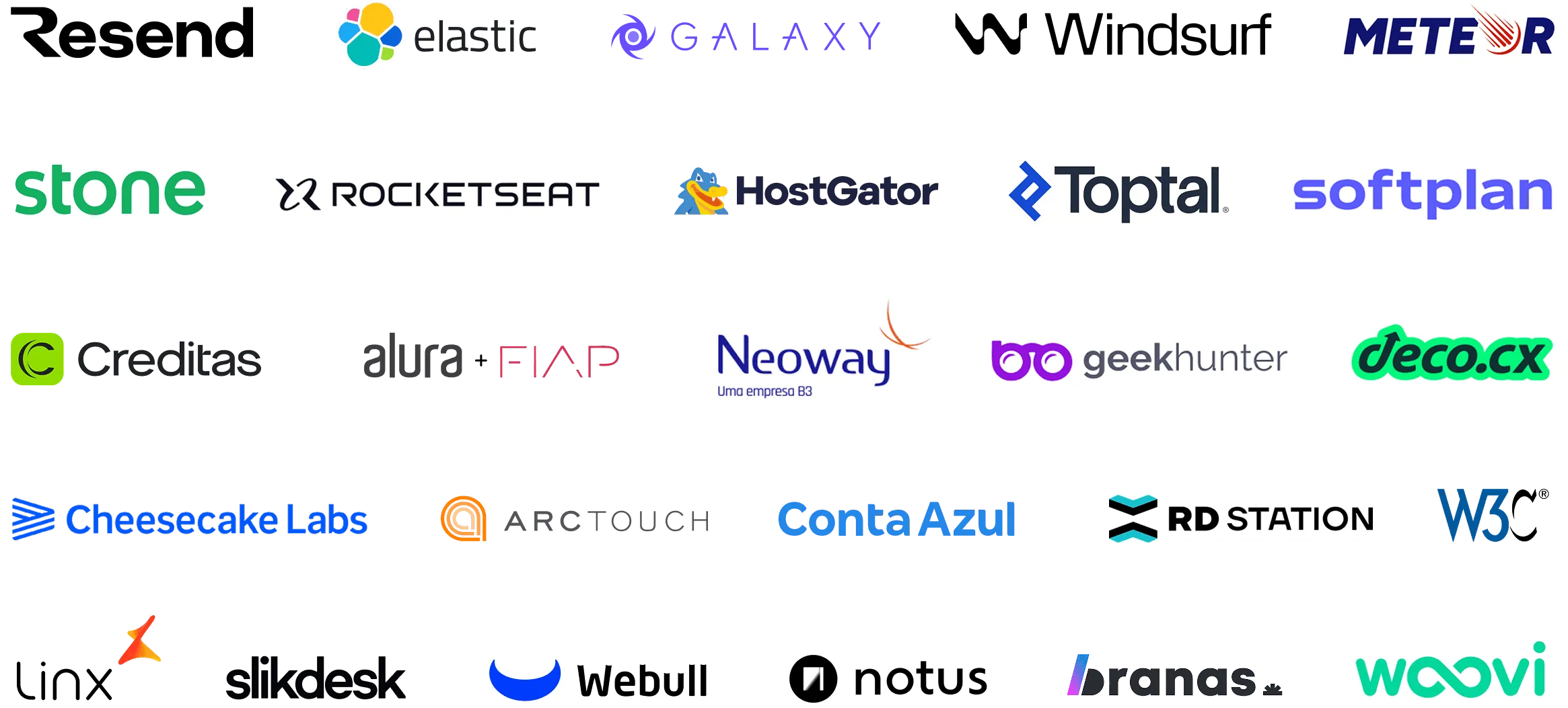 Logos dos patrocinadores do Front in Floripa